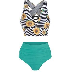 Sunflower Zig Zag Criss Cross bikini NWT